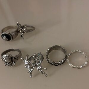 Silver Ring Set with Unique Designs